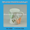 Butterfly series white porcelain oil burner in teapot shape